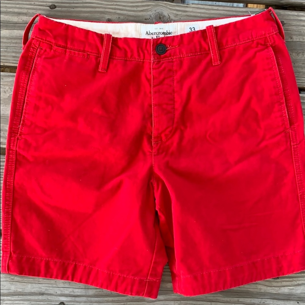 Fire engine red Abercrombie shorts 33